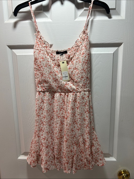 Francesca's Collections Pants - Francesca's Floral Slip Romper in Ivory and Coral
